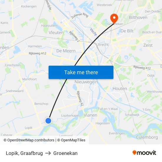 Lopik, Graafbrug to Groenekan map