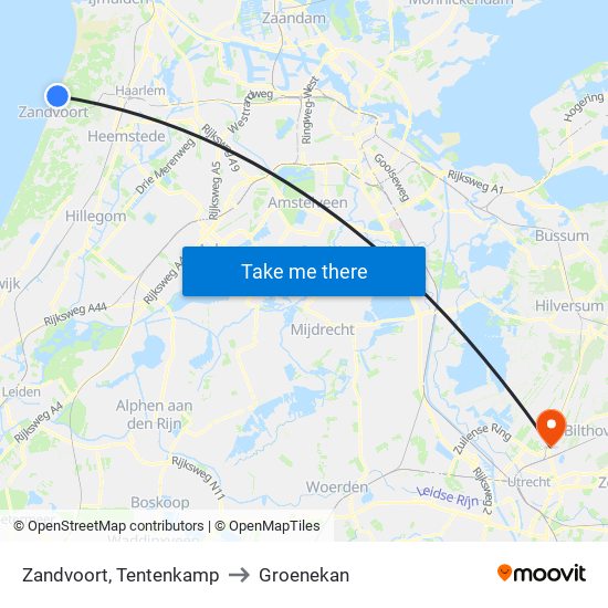 Zandvoort, Tentenkamp to Groenekan map