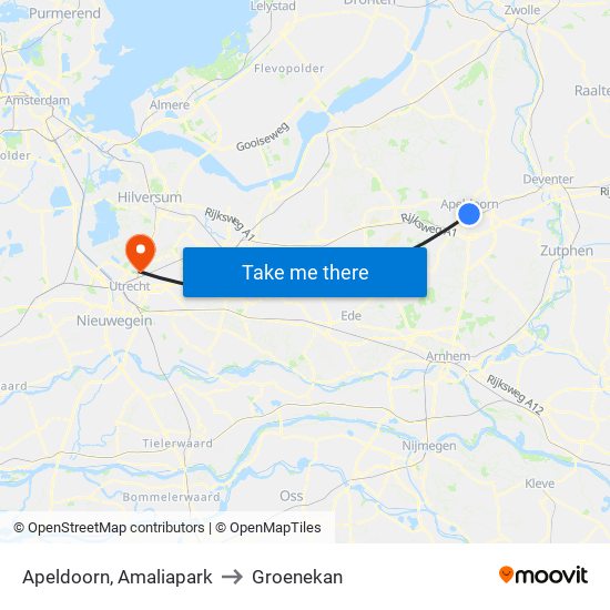 Apeldoorn, Amaliapark to Groenekan map