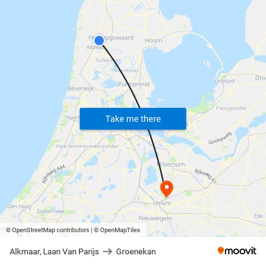 Alkmaar, Laan Van Parijs to Groenekan map