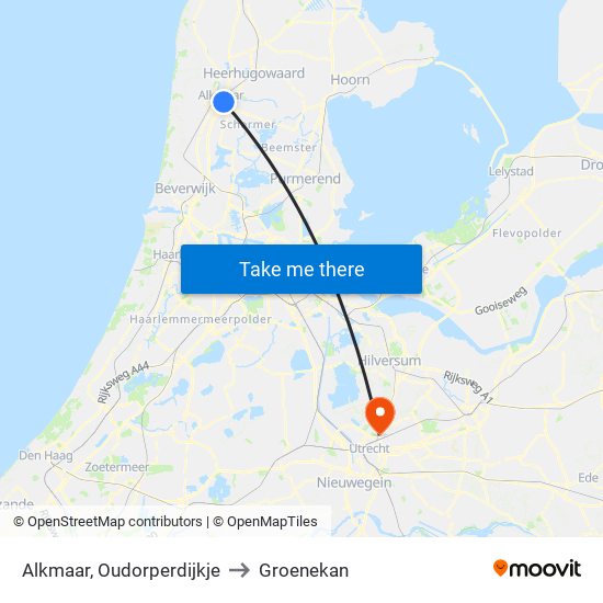 Alkmaar, Oudorperdijkje to Groenekan map