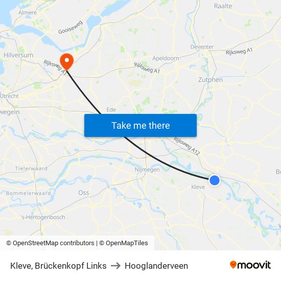Kleve, Brückenkopf Links to Hooglanderveen map
