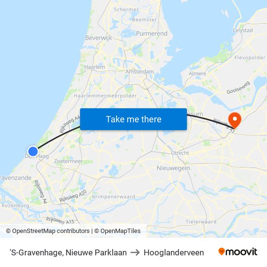 'S-Gravenhage, Nieuwe Parklaan to Hooglanderveen map