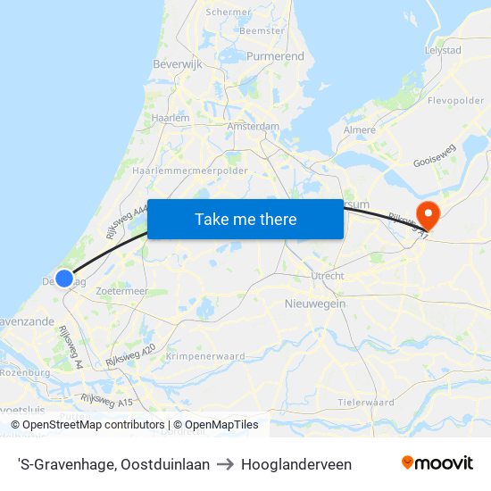 'S-Gravenhage, Oostduinlaan to Hooglanderveen map