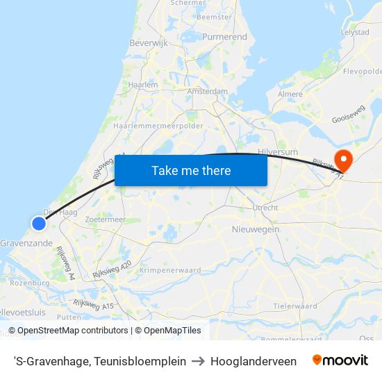 'S-Gravenhage, Teunisbloemplein to Hooglanderveen map