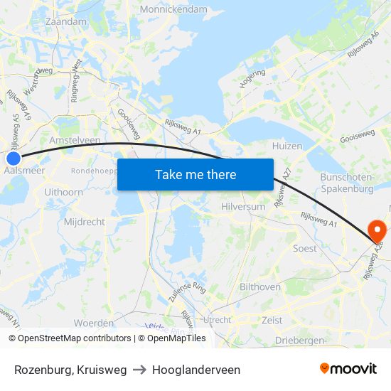 Rozenburg, Kruisweg to Hooglanderveen map