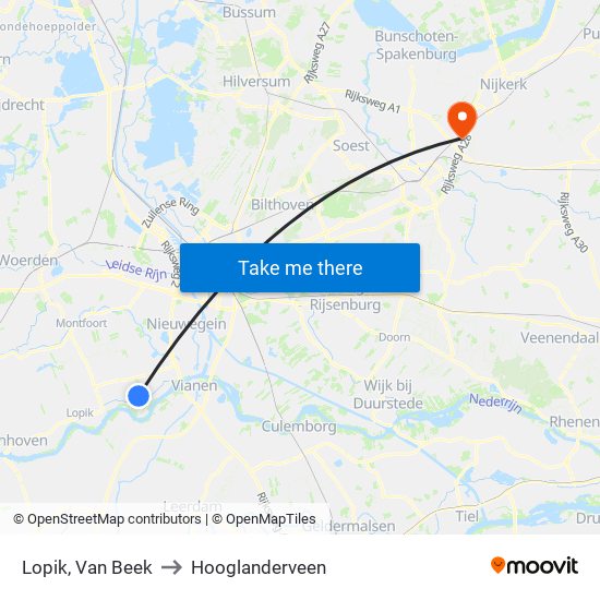 Lopik, Van Beek to Hooglanderveen map