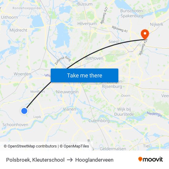 Polsbroek, Kleuterschool to Hooglanderveen map