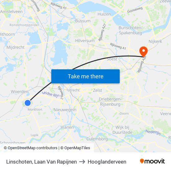 Linschoten, Laan Van Rapijnen to Hooglanderveen map