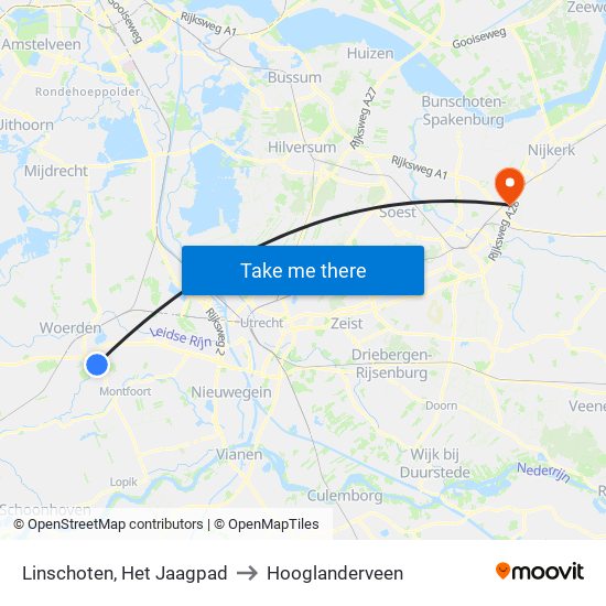 Linschoten, Het Jaagpad to Hooglanderveen map