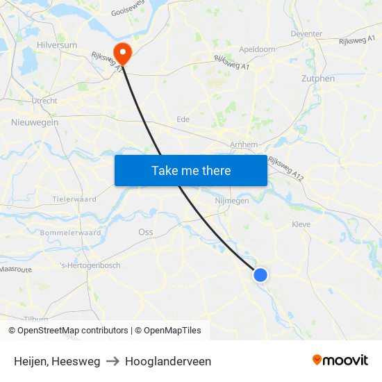 Heijen, Heesweg to Hooglanderveen map