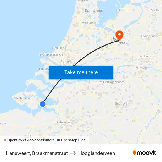 Hansweert, Braakmanstraat to Hooglanderveen map