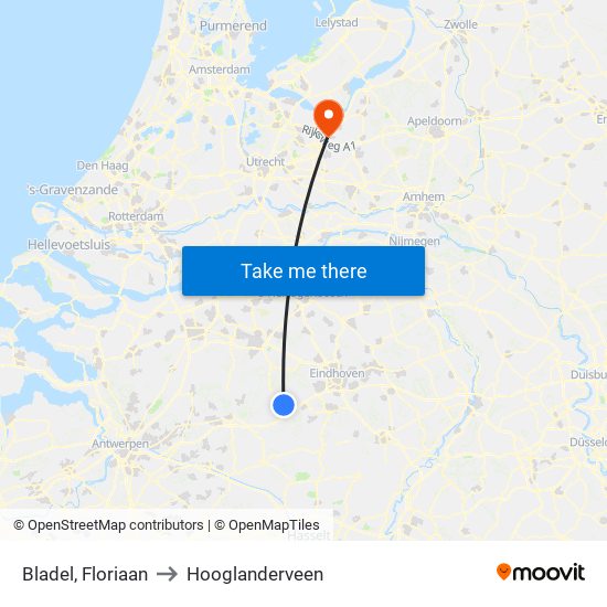 Bladel, Floriaan to Hooglanderveen map