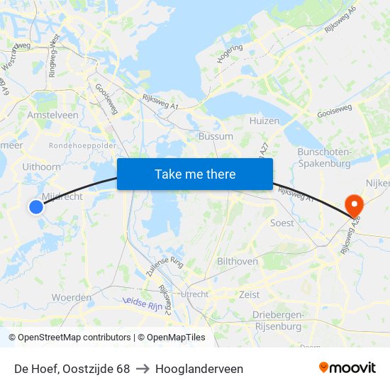 De Hoef, Oostzijde 68 to Hooglanderveen map