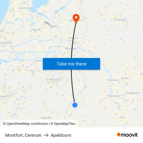 Montfort, Centrum to Apeldoorn map