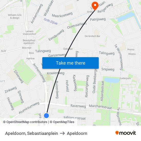 Apeldoorn, Sebastiaanplein to Apeldoorn map