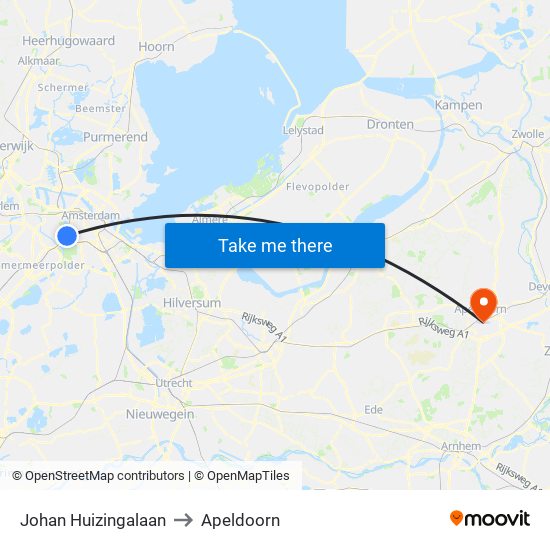 Johan Huizingalaan to Apeldoorn map