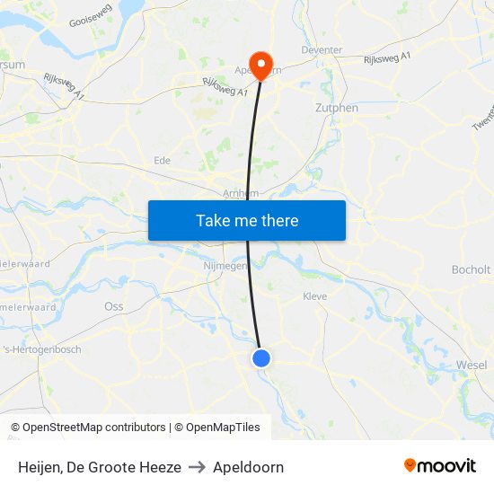 Heijen, De Groote Heeze to Apeldoorn map