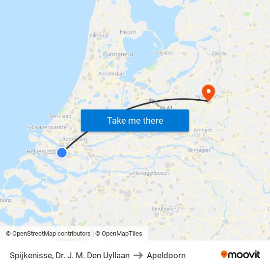 Spijkenisse, Dr. J. M. Den Uyllaan to Apeldoorn map