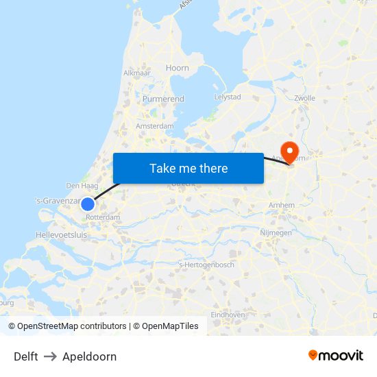 Delft to Apeldoorn map