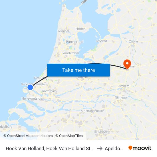 Hoek Van Holland, Hoek Van Holland Strand to Apeldoorn map