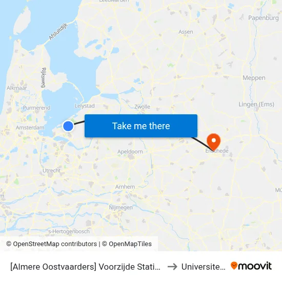 [Almere Oostvaarders] Voorzijde Station, Busstrook Ambonstraat to Universiteit Twente map