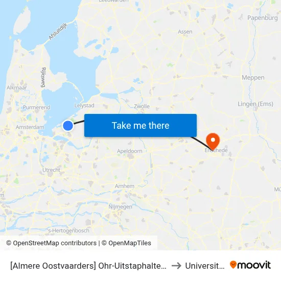 [Almere Oostvaarders] Ohr-Uitstaphalte Voorzijde, Busstrook Ambonstraat to Universiteit Twente map