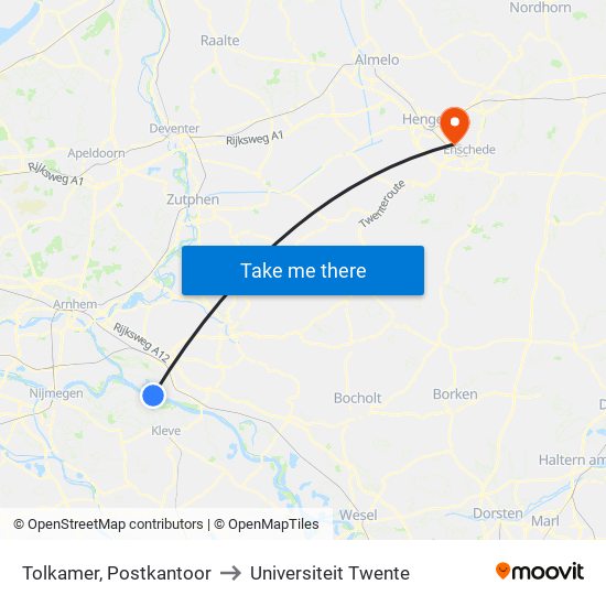 Tolkamer, Postkantoor to Universiteit Twente map
