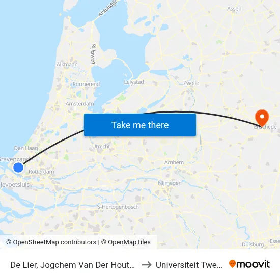 De Lier, Jogchem Van Der Houtweg to Universiteit Twente map