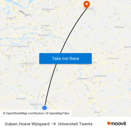 Gulpen, Hoeve Wijngaard to Universiteit Twente map