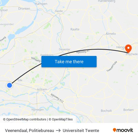 Veenendaal, Politiebureau to Universiteit Twente map