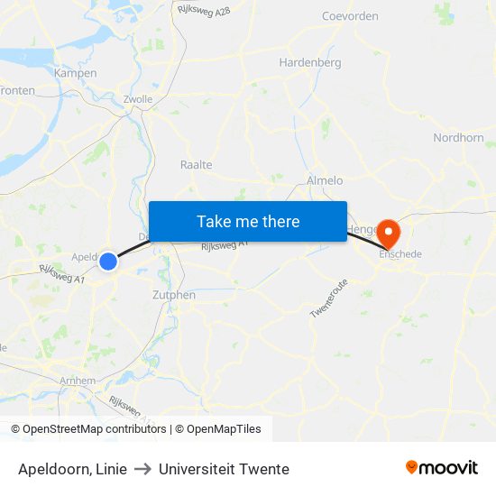 Apeldoorn, Linie to Universiteit Twente map