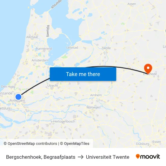 Bergschenhoek, Begraafplaats to Universiteit Twente map