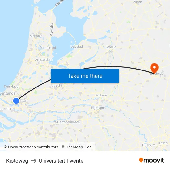 Kiotoweg to Universiteit Twente map