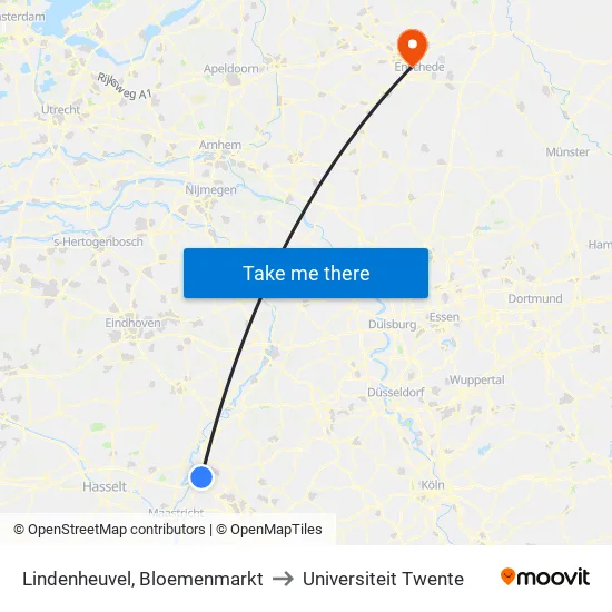 Lindenheuvel, Bloemenmarkt to Universiteit Twente map
