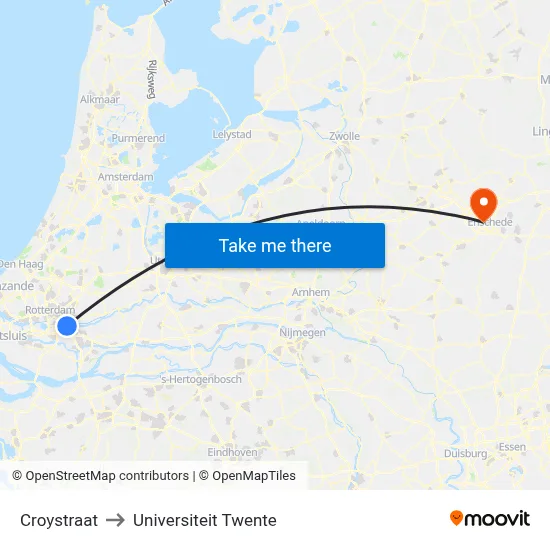 Croystraat to Universiteit Twente map