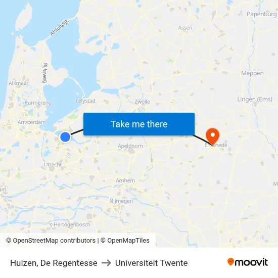 Huizen, De Regentesse to Universiteit Twente map