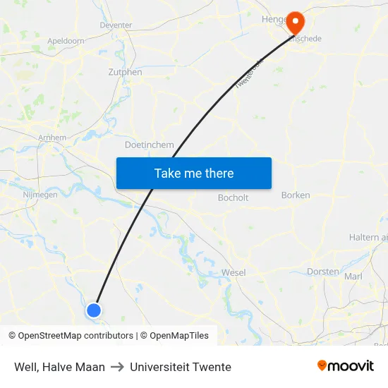Well, Halve Maan to Universiteit Twente map