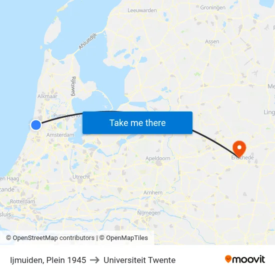 Ijmuiden, Plein 1945 to Universiteit Twente map