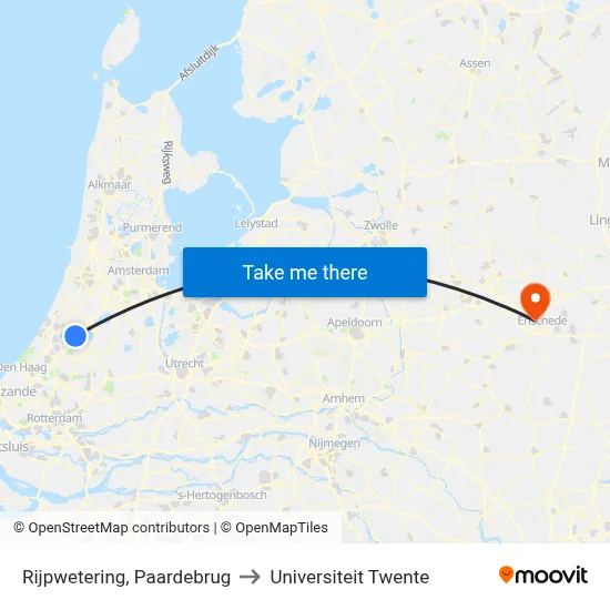 Rijpwetering, Paardebrug to Universiteit Twente map