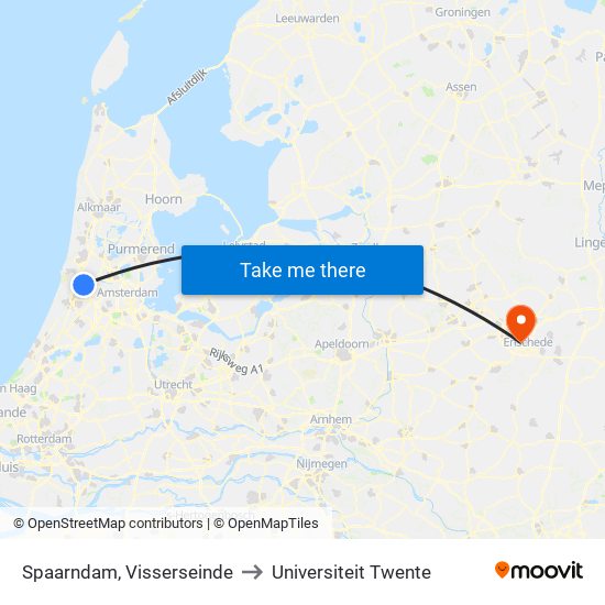 Spaarndam, Visserseinde to Universiteit Twente map