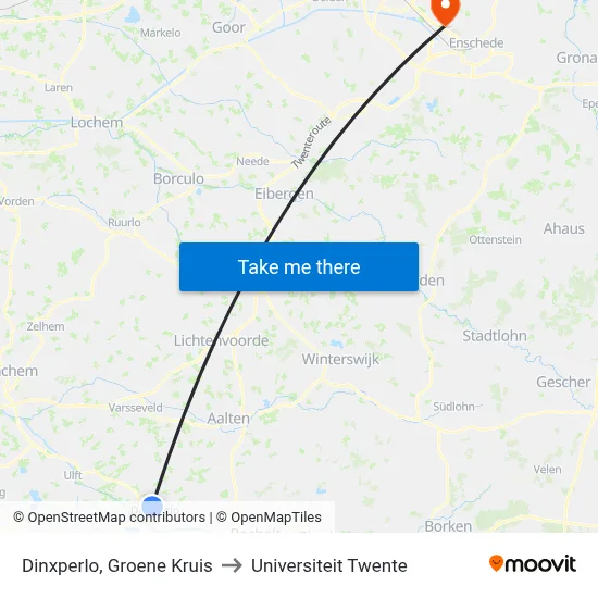 Dinxperlo, Groene Kruis to Universiteit Twente map