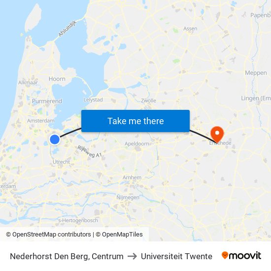 Nederhorst Den Berg, Centrum to Universiteit Twente map