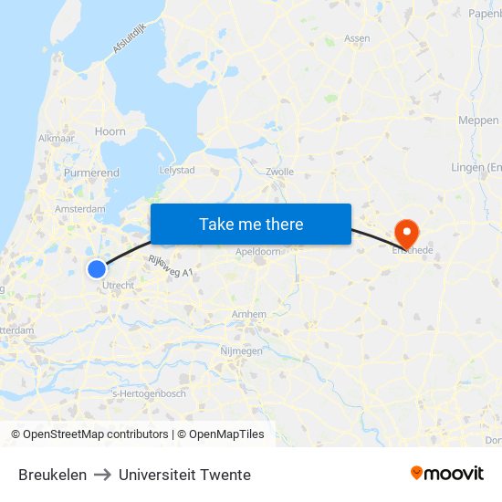Breukelen to Universiteit Twente map