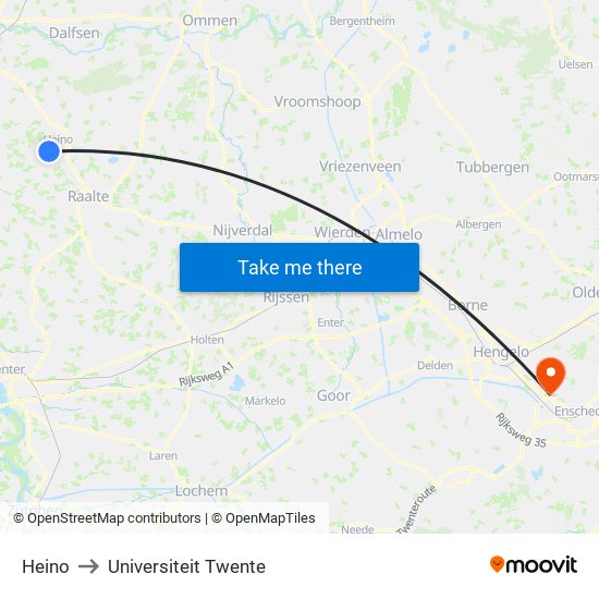 Heino to Universiteit Twente map