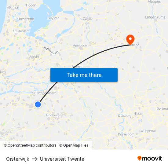 Oisterwijk to Universiteit Twente map