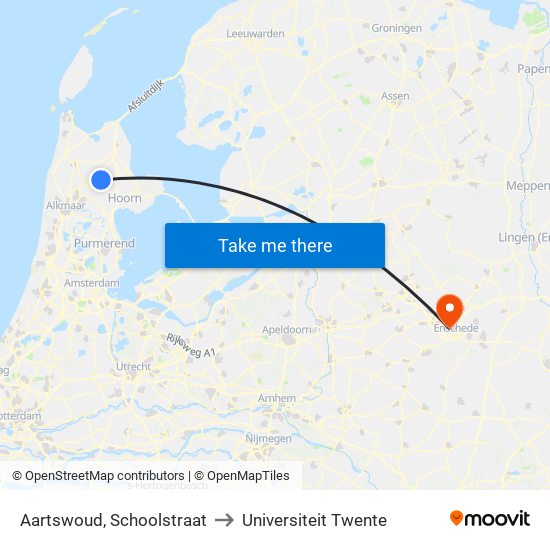 Aartswoud, Schoolstraat to Universiteit Twente map