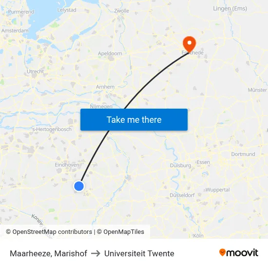 Maarheeze, Marishof to Universiteit Twente map