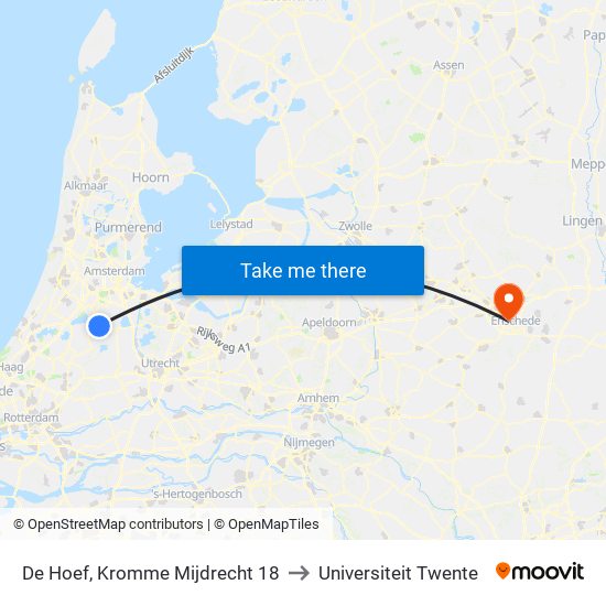 De Hoef, Kromme Mijdrecht 18 to Universiteit Twente map