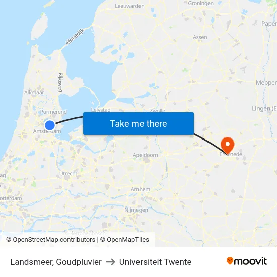 Landsmeer, Goudpluvier to Universiteit Twente map